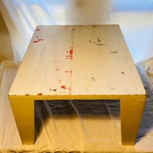 Michael Mota Artist prototype white low post modern wood painted table rectangle